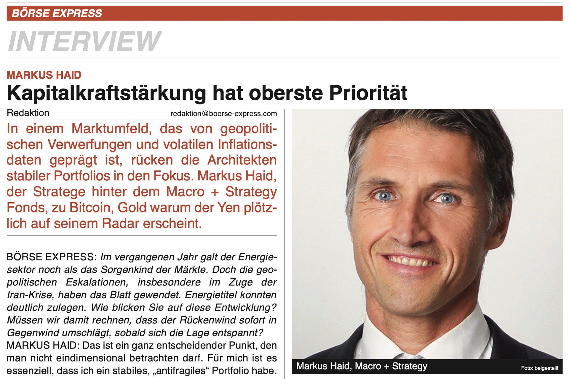 <br>Interview im Börse Express