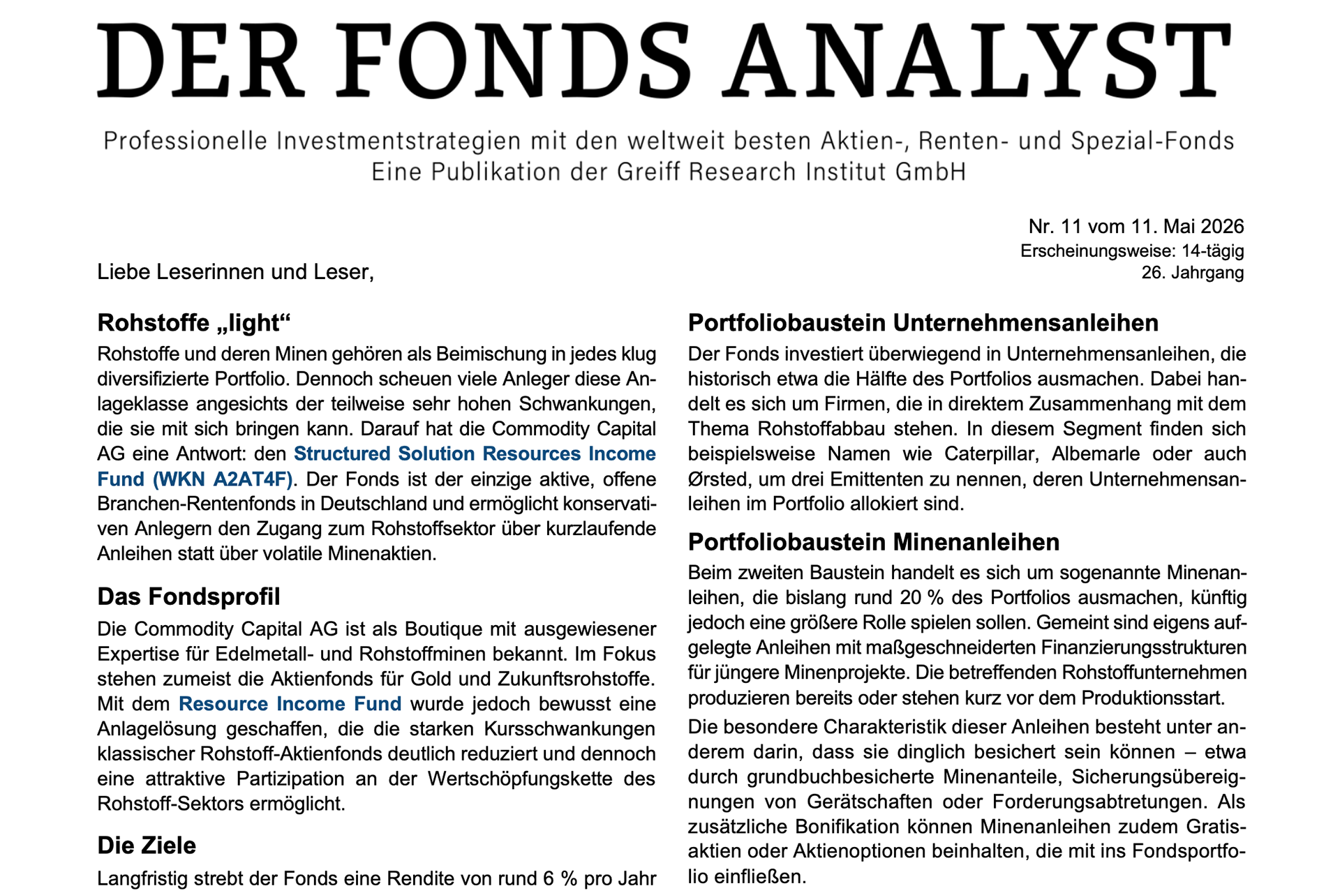 <br>Marco + Strategy Fonds analysiert